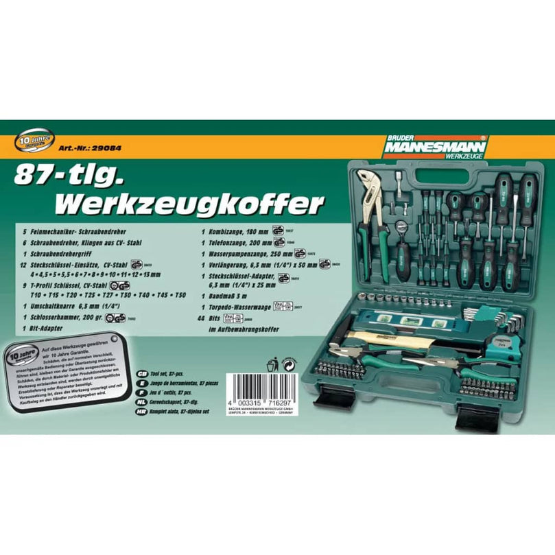 Brüder Mannesmann 86-teiliges Werkzeug-Set 29084