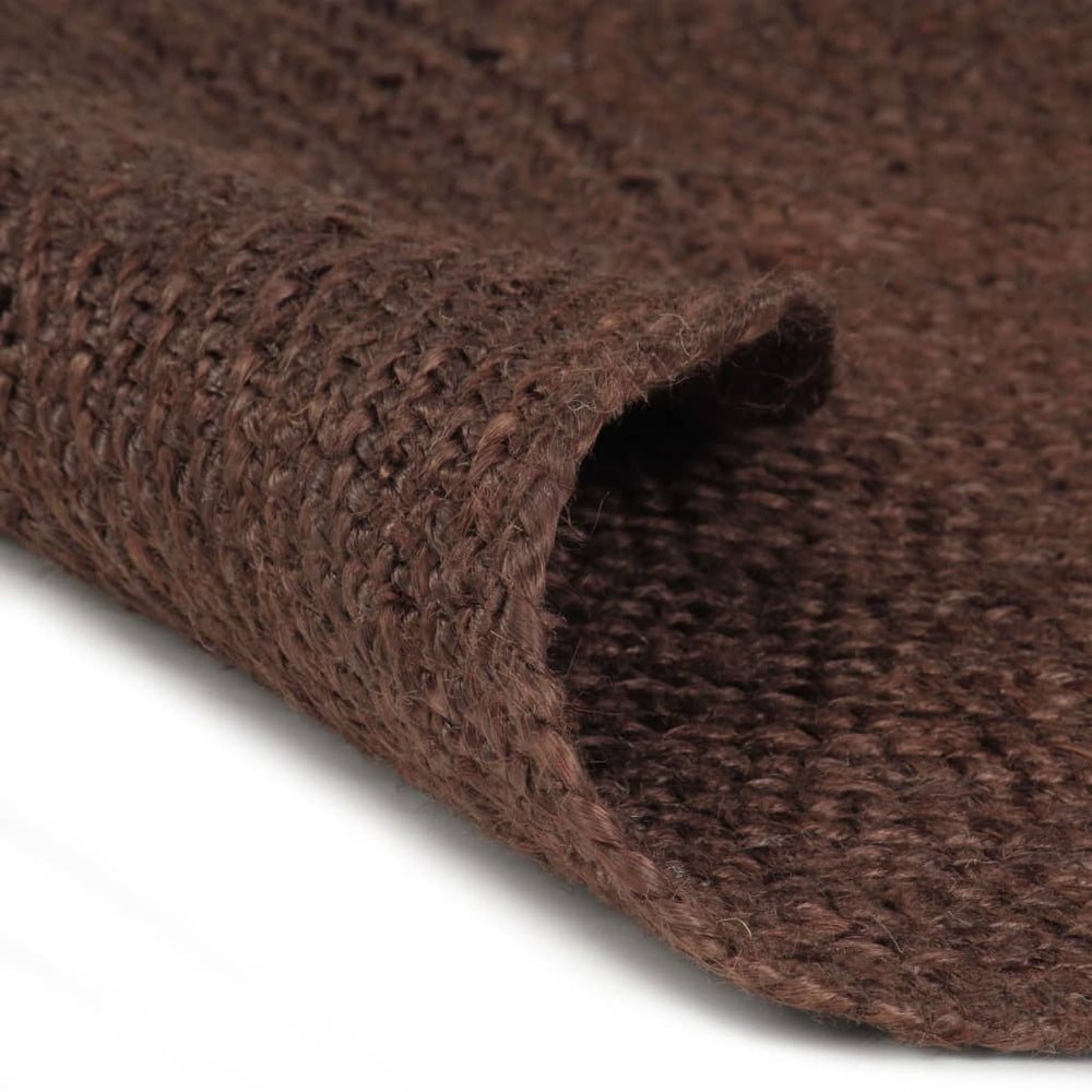 Teppich Handgefertigt Jute Rund 120 cm Braun