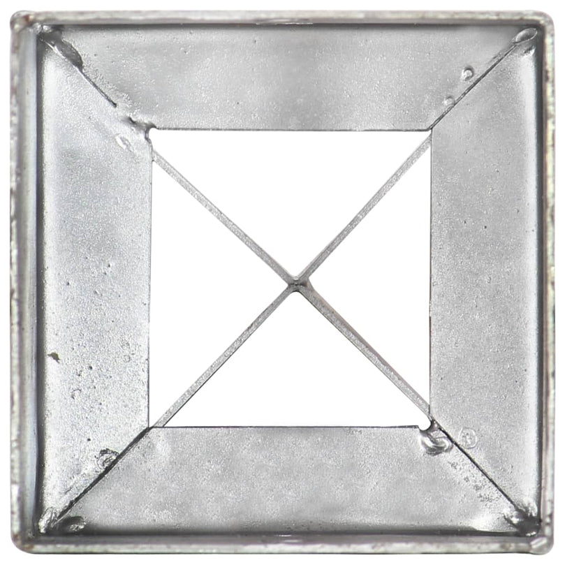 Erdspieße 12 Stk. Silbern 10×10×76 cm Verzinkter Stahl