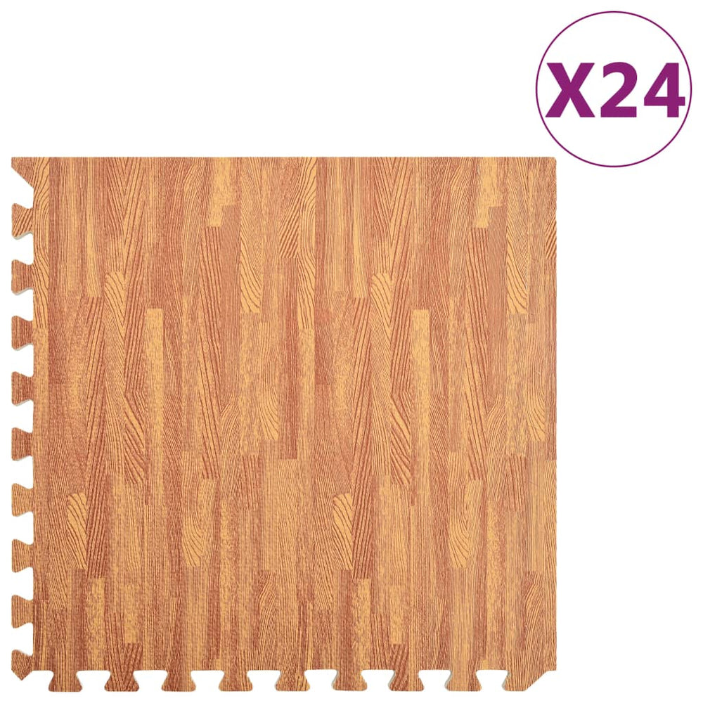 Bodenmatten 24 Stk. Holzmaserung 8,64 m² EVA-Schaumstoff