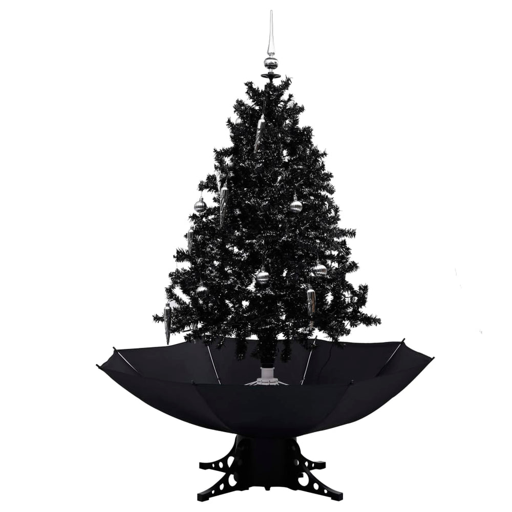Schneiender Weihnachtsbaum mit Schirmfuß Schwarz 140 cm PVC
