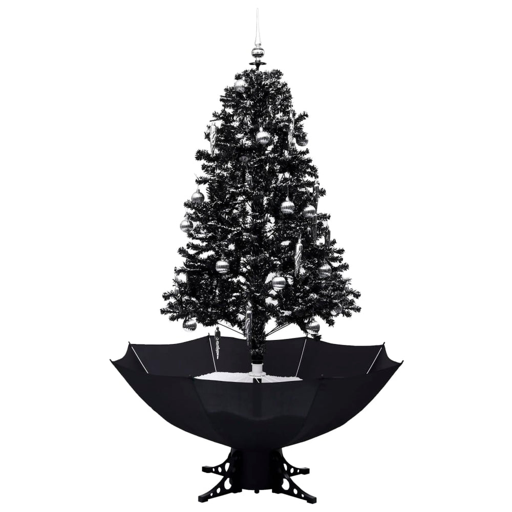 Schneiender Weihnachtsbaum mit Schirmfuß Schwarz 170 cm PVC