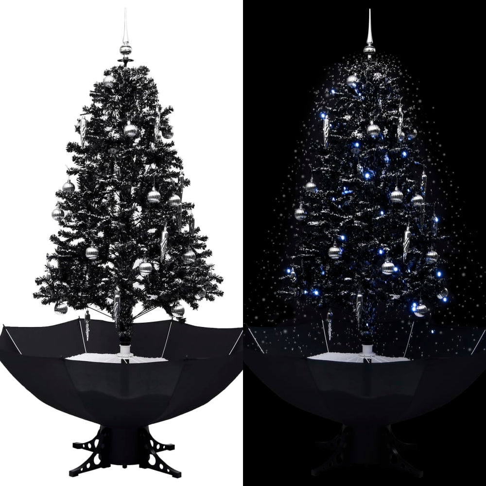 Schneiender Weihnachtsbaum mit Schirmfuß Schwarz 170 cm PVC