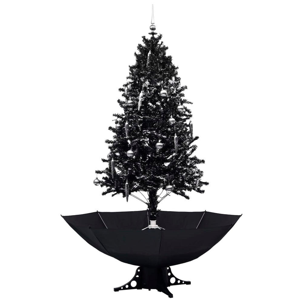 Schneiender Weihnachtsbaum mit Schirmfuß Schwarz 190 cm PVC