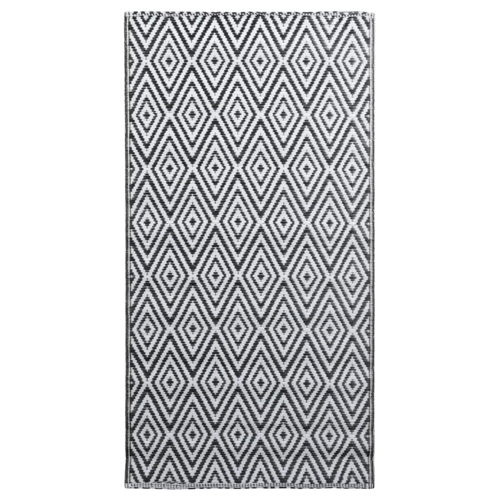 Outdoor-Teppich Weiß und Schwarz 160x230 cm PP