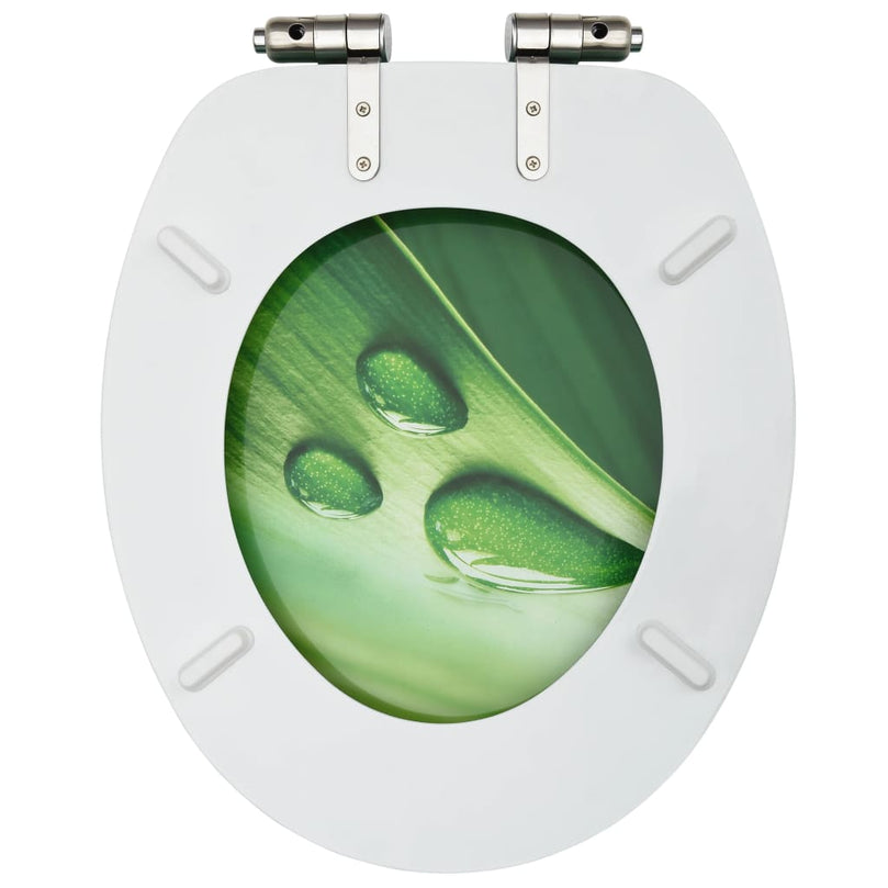 Toilettensitze Soft-Close-Deckel 2 Stk. MDF Grün Wassertropfen