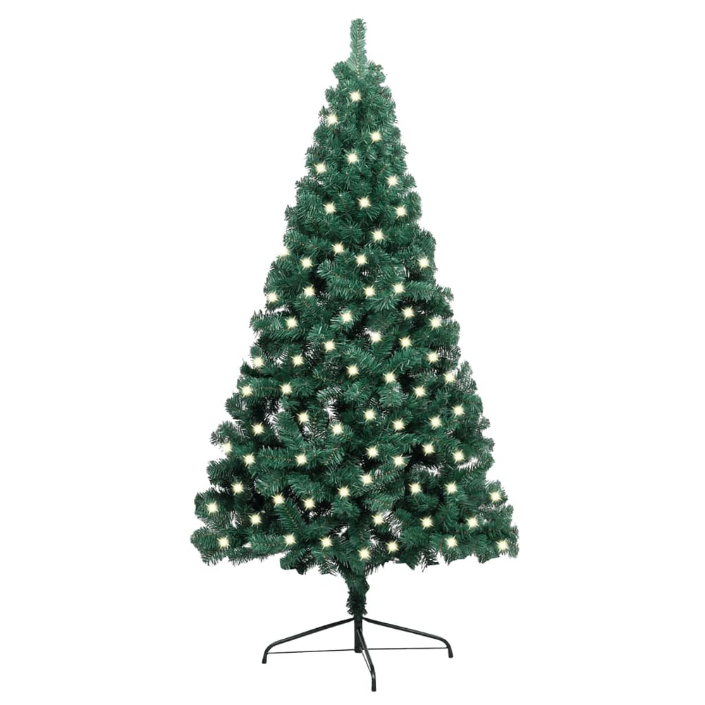 Künstlicher Halb-Weihnachtsbaum Beleuchtung Ständer Grün 120 cm
