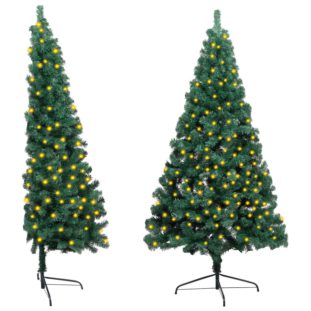 Künstlicher Halb-Weihnachtsbaum Beleuchtung Ständer Grün 150 cm