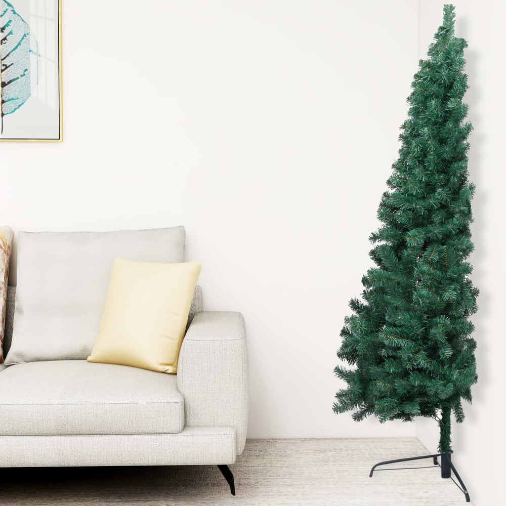 Künstlicher Halb-Weihnachtsbaum Beleuchtung Ständer Grün 150 cm