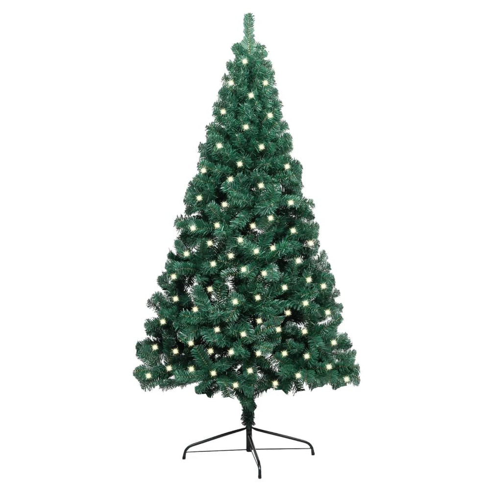Künstlicher Halb-Weihnachtsbaum Beleuchtung Ständer Grün 240 cm