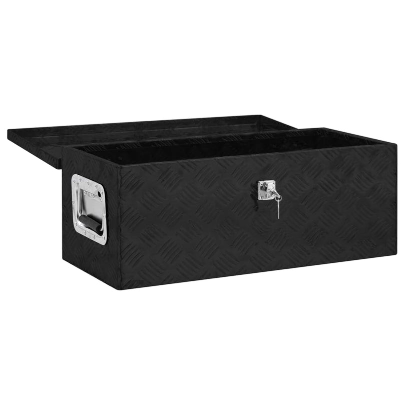 Aufbewahrungsbox Schwarz 70x31x27 cm Aluminium