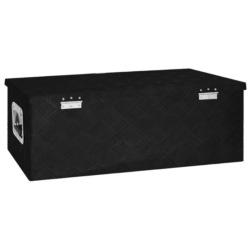 Aufbewahrungsbox Schwarz 80x39x30 cm Aluminium