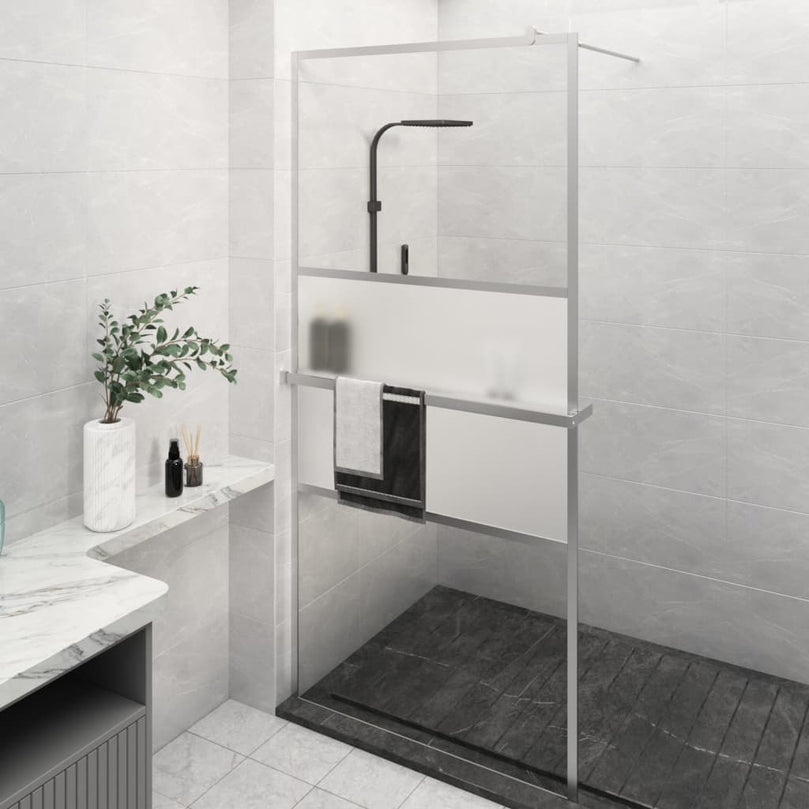 Duschwand mit Ablage für Walk-In-Dusche Chrom 80x195 cm ESG
