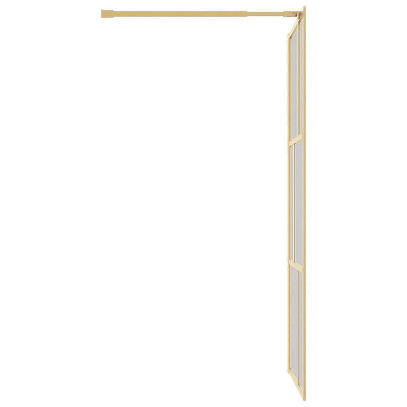 Duschwand für Begehbare Dusche mit ESG Klarglas Golden 80x195cm