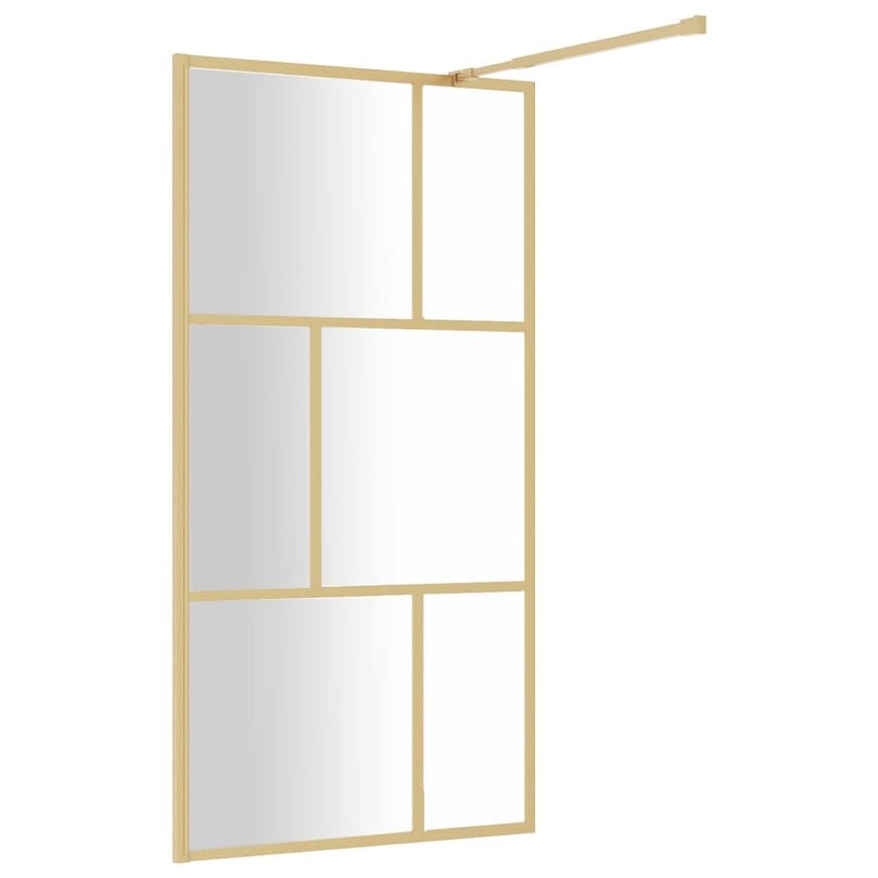 Duschwand für Begehbare Dusche ESG Klarglas Golden 115x195cm
